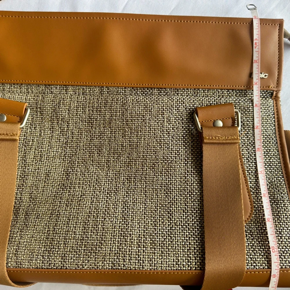 Epic Brown and Tan Tweed leather And Canvas Strapped Bag